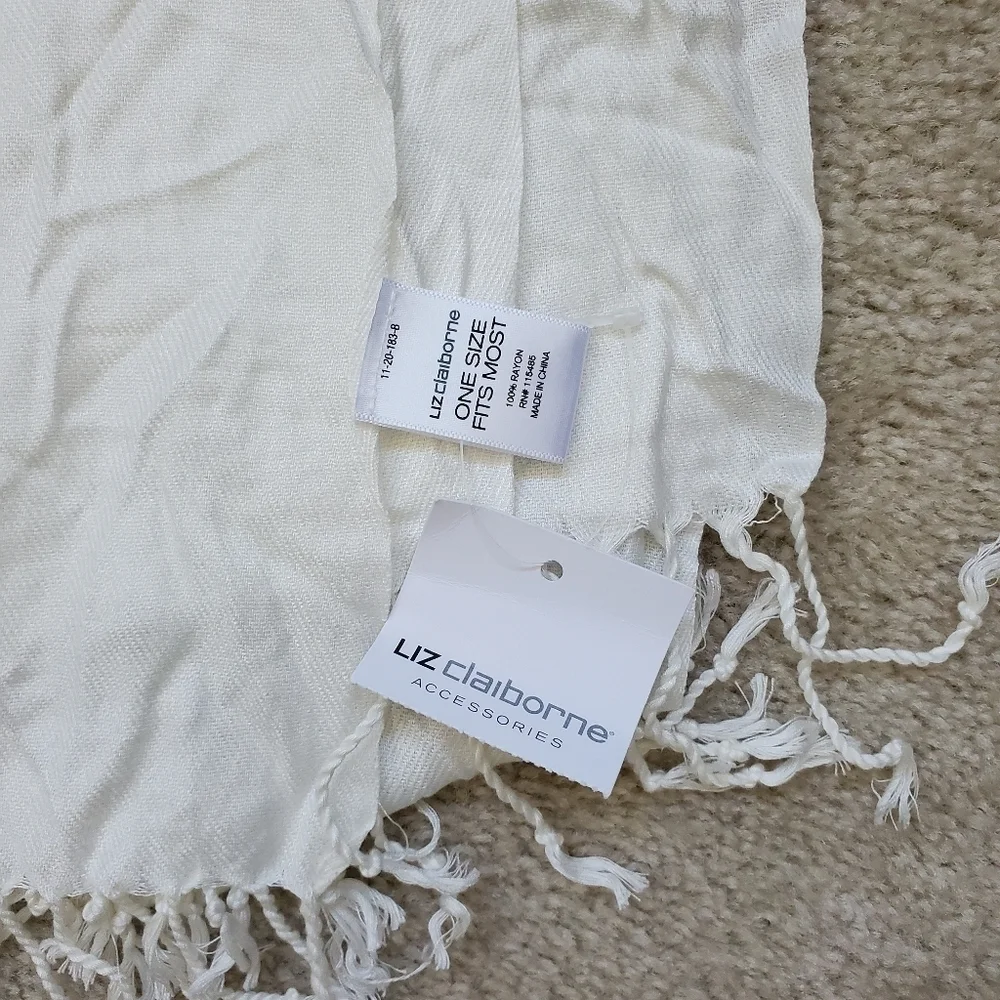 Liz Claiborne NWT White Scarf 26